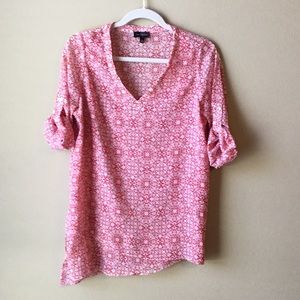 Limited Red & White Asymmetrical Top Tab Sleeves